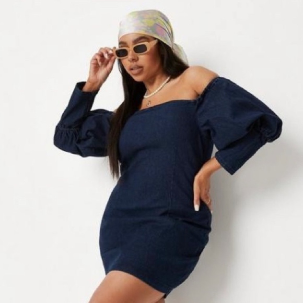 Denim Bardot Dress